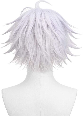 زي أنيمي أبيض مختلط الأرجواني مع نظارات أسود أبيض قصير ورموش زائفة للباس الهالوين in Kuwait