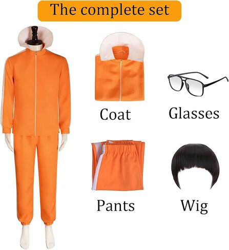 Men's Sportswear, including Black Square Eyeglass Frames and Wigs, Suitable For Sports, Role-Playing Parties, and Daily wear in Saudi Arabia
