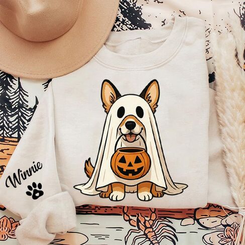 مخصص كورجي شبح قميص من النوع الثقيل ، هدايا عشاق كورجي ، هدايا أمي أمي للنساء ، هدايا هالوين مخصصة هدية ، قميص هالوين لمالك الحيوانات الأليفة in Kuwait