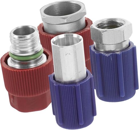 Luxshiny R134a Retrofit Kit Retrofit Adapter High/Low Pressure Adapter Quick Connect Conting Kit للسيارة (4pcs) in Kuwait