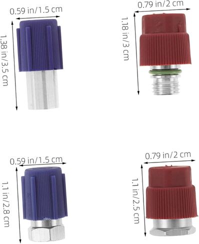 Luxshiny R134a Retrofit Kit Retrofit Adapter High/Low Pressure Adapter Quick Connect Conting Kit للسيارة (4pcs) in Kuwait