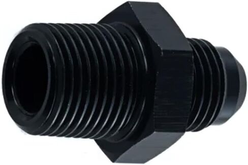 6an الذكور يضيء إلى 3/8 "محول تركيب الأنابيب NPT الألومنيوم مستقيم الأسود ، حزمة من 4 in Kuwait
