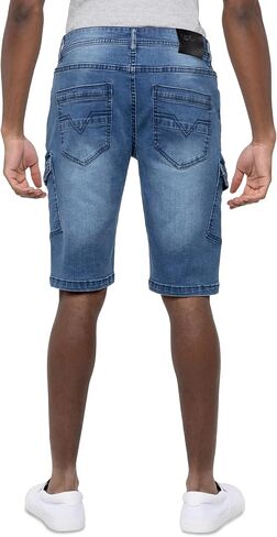 X RAY Men's 12" Slim fit Casual Denim Cargo Short, 6 Pockets Stretch Comfort Jean Cargo Shorts for Men in Saudi Arabia