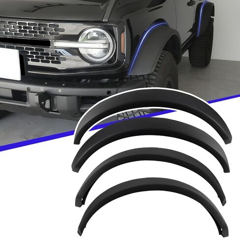Widened Fender Flares Kit Compatible with 2021 2022 2023 2024 2025 Ford Bronco 2/4 Door Front & Rear Repalce M-9164-BFK M2DZ-16268-AA(Not for Sport and Raptor) in Saudi Arabia