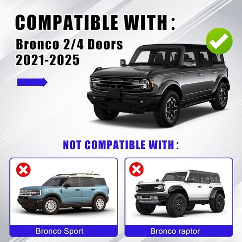 Widened Fender Flares Kit Compatible with 2021 2022 2023 2024 2025 Ford Bronco 2/4 Door Front & Rear Repalce M-9164-BFK M2DZ-16268-AA(Not for Sport and Raptor) in Saudi Arabia
