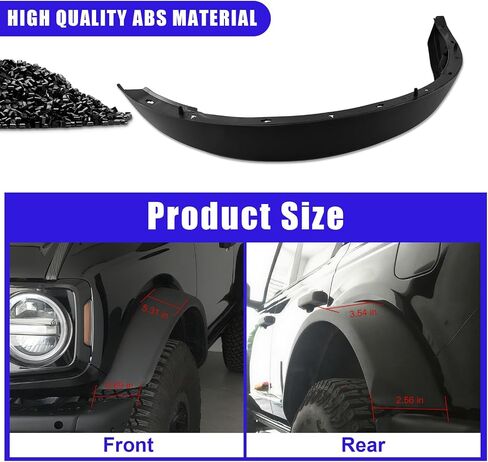 Widened Fender Flares Kit Compatible with 2021 2022 2023 2024 2025 Ford Bronco 2/4 Door Front & Rear Repalce M-9164-BFK M2DZ-16268-AA(Not for Sport and Raptor) in Saudi Arabia