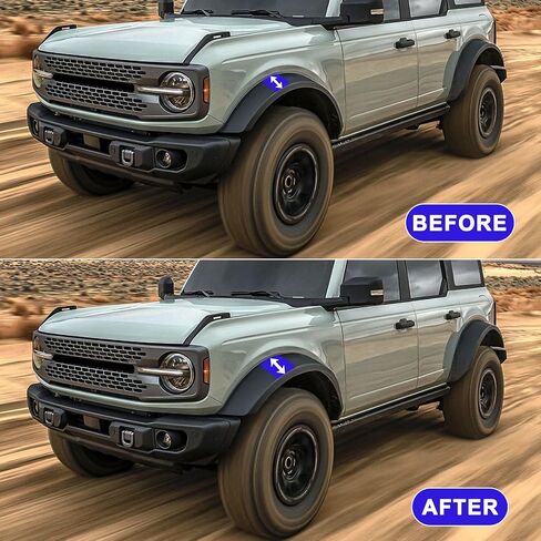 Widened Fender Flares Kit Compatible with 2021 2022 2023 2024 2025 Ford Bronco 2/4 Door Front & Rear Repalce M-9164-BFK M2DZ-16268-AA(Not for Sport and Raptor) in Saudi Arabia