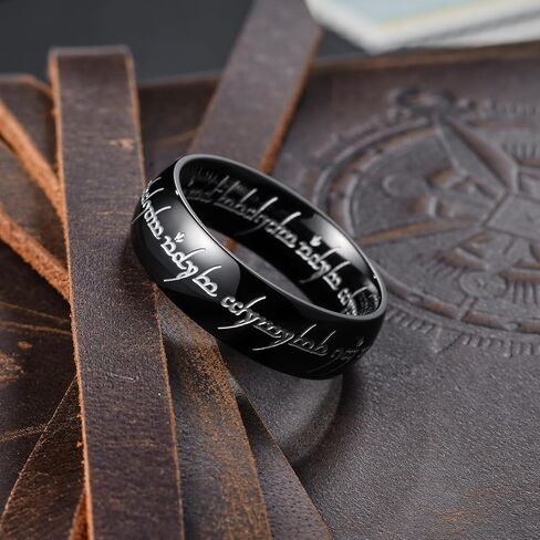 King Will 316L Stainless Steel Wedding Band for Men Women-8mm Gold/Black/Sliver Fidget Spinner Wedding Ring High Polished with Unique Pattern Design Comfort Fit Size 7-14 in Saudi Arabia