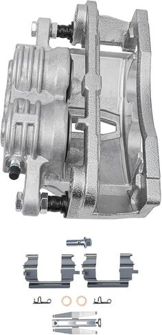 Detroit Axle - Front Disc Calipers + Brake Pads Replacement for Chevrolet Trailblazer GMC Envoy Buick Rainier Isuzu Ascender - 6pc Set in Saudi Arabia