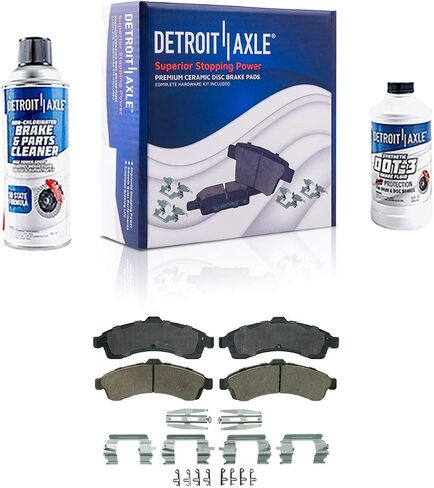 Detroit Axle - Front Disc Calipers + Brake Pads Replacement for Chevrolet Trailblazer GMC Envoy Buick Rainier Isuzu Ascender - 6pc Set in Saudi Arabia