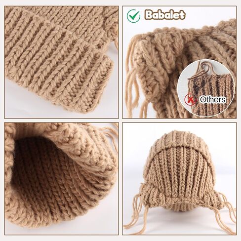 Babalet Cat Ear Beanie for Women Winter Winter Cap Cap chunky crochet hat hat tlouchy fox hat women winter strendy head leady in Kuwait