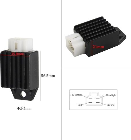 12v 4 Pin Voltage Regulator Rectifier GY6 139QMB 157QMJ 50cc 150cc Scooter Moped ATV (Black) in Saudi Arabia