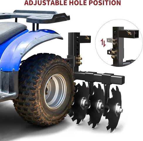 YITAMOTOR 28" Width Disc Plow Harrow with Universal 2" Receiver Mount for ATV UTV Black in Saudi Arabia