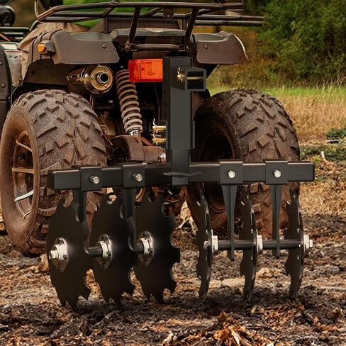 YITAMOTOR 28" Width Disc Plow Harrow with Universal 2" Receiver Mount for ATV UTV Black in Saudi Arabia