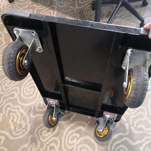 Heavy Duty Folding Flatbed Hand Cart with 360° Swivel Wheels, Steel Platform Truck for Luggage & Household Moving, High Load Capacity Dolly with Handle in Saudi Arabia