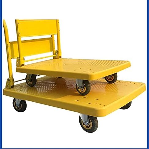 Heavy Duty Folding Flatbed Hand Cart with Metal Handle & Swivel Wheels - Durable Platform Truck for Luggage, Travel & Household - Quiet Mobility, High Load Capacity in Saudi Arabia