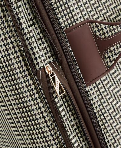 London Fog Cambridge 25" Expandable Spinner, Olive Houndstooth in Saudi Arabia
