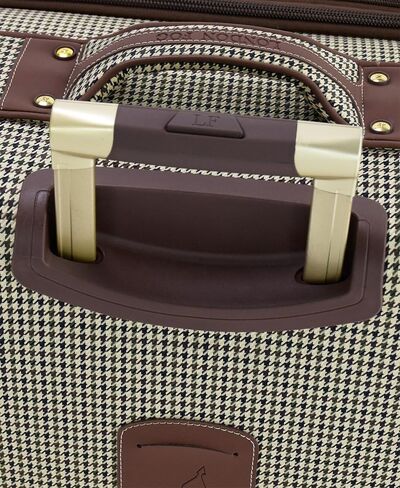 London Fog Cambridge 25" Expandable Spinner, Olive Houndstooth in Saudi Arabia