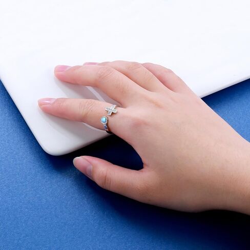 Mic Tai 925 Sterling Silver Cross Purity Ring - Christian Religious Adjustable Ring Jewelry Gifts for Women Girls (True Love Waits) in Kuwait