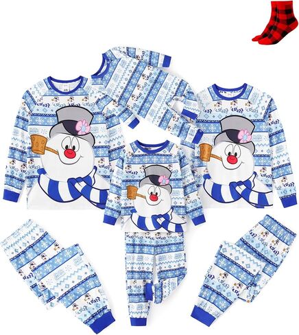 WARNER BROS Frosty the Snowman Christmas Family Matching Pajamas Snowflake Mommy and Me Xmas Pjs in Saudi Arabia