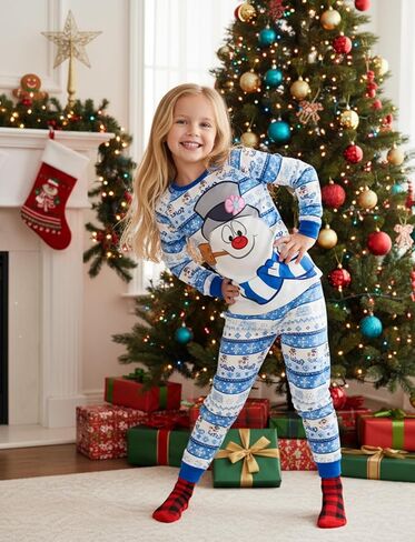 WARNER BROS Frosty the Snowman Christmas Family Matching Pajamas Snowflake Mommy and Me Xmas Pjs in Saudi Arabia