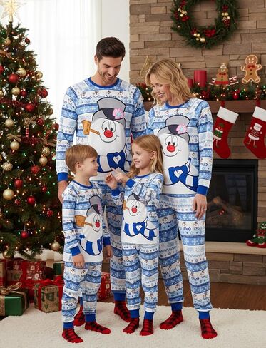 WARNER BROS Frosty the Snowman Christmas Family Matching Pajamas Snowflake Mommy and Me Xmas Pjs in Saudi Arabia