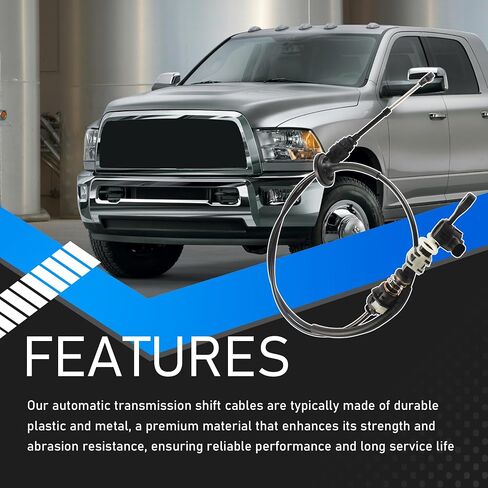 52107847AM Automatic Shift Control Cable Compatible With 2003-2010 Dodge Ram 1500 2500 3500 4500 5500 With 45RFE Auto Transmission Replacement Gear Cable Replaces 52107847AK in Saudi Arabia