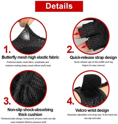 Breathable Workout Gloves, Workout Gloves with Wrist Wrap Support for Men and Women, Full Palm Protection, Exercise Gloves for Weight Lifting, Training, Gym, Training, Pull ups-Black in Saudi Arabia