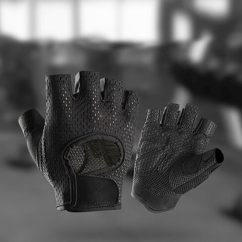 Breathable Workout Gloves, Workout Gloves with Wrist Wrap Support for Men and Women, Full Palm Protection, Exercise Gloves for Weight Lifting, Training, Gym, Training, Pull ups-Black in Saudi Arabia