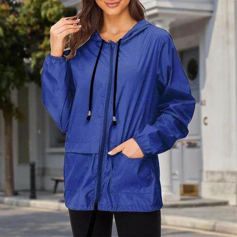 Women's Lightweight Packable Rain Jacket Waterproof Hooded Windbreaker for Hiking and Travel in Saudi Arabia