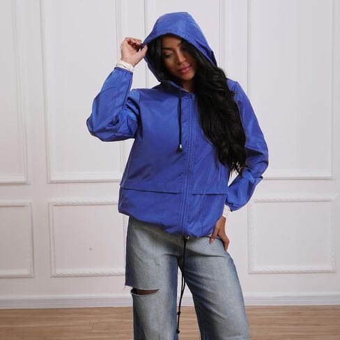Women's Lightweight Packable Rain Jacket Waterproof Hooded Windbreaker for Hiking and Travel in Saudi Arabia