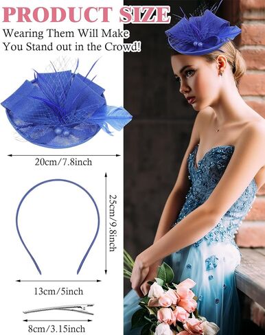 JaGely 6 Pack Fascinators Hats for Women Garden Tea Party Hats Bulk Vintage Multipack Derby Wedding Flower Cocktail Mesh Feathers Hair Clip for Christmas (Black, Beige, Blue, Pink, Green, Burgundy) in Saudi Arabia