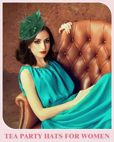 JaGely 6 Pack Fascinators Hats for Women Garden Tea Party Hats Bulk Vintage Multipack Derby Wedding Flower Cocktail Mesh Feathers Hair Clip for Christmas (Black, Beige, Blue, Pink, Green, Burgundy) in Saudi Arabia