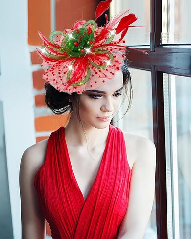 Tea Party Fascinator Hats for Women Cocktail Wedding Halloween 1920s in Saudi Arabia