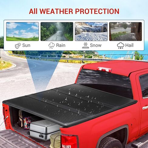 تغطية Truck Bed Tonneau لفورد مافريك 4.6 قدم ، غطاء Tri-Fold Hard Truck Bed Tonneau For Ford Maverick 4.6ft 2022-2025 in Kuwait