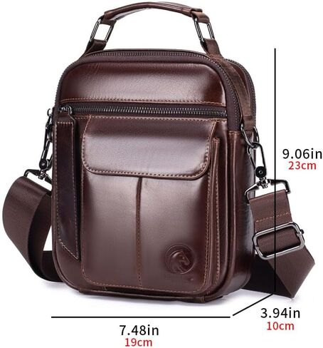 RAINBOW HORSE Men's Vintage Genuine Leather -Durable,Stylish & Practical Crossbody Bag for Daily Essentials in Saudi Arabia