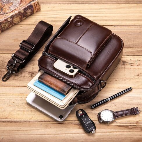 RAINBOW HORSE Men's Vintage Genuine Leather -Durable,Stylish & Practical Crossbody Bag for Daily Essentials in Saudi Arabia