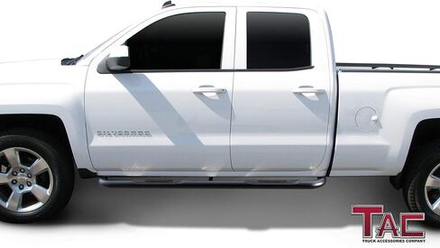 خطوات جانبية TAC تتناسب مع Chevy Silverado/GMC Sierra 1999-2018 1500 و 1999-2019 2500/3500 تمديد/مزدوج الكابينة (باستثناء C/K Classic) (جبل جبل) شاحنة بيك آب 3 "سوداء الجانب NERF الحانات 2 قطعتين in Kuwait