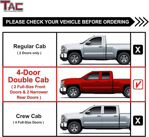 خطوات جانبية TAC تتناسب مع Chevy Silverado/GMC Sierra 1999-2018 1500 و 1999-2019 2500/3500 تمديد/مزدوج الكابينة (باستثناء C/K Classic) (جبل جبل) شاحنة بيك آب 3 "سوداء الجانب NERF الحانات 2 قطعتين in Kuwait