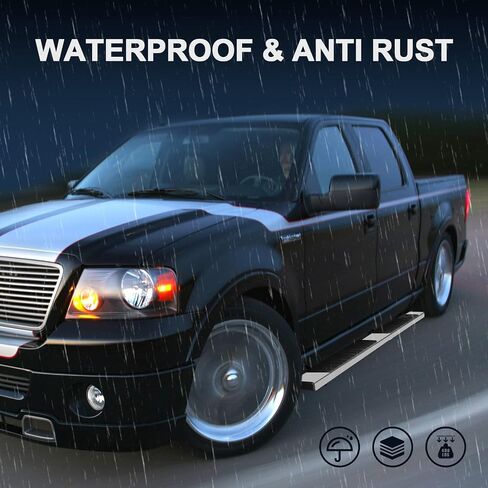 لوحات تشغيل 6 بوصة متوافقة مع 2019-2025 Ford Ranger Super Crew Cab مع 4 أبواب بالحجم الكامل. Ford Ranger خطوات الصخور STEP STEP BAR SITES. غلفان كربون الصلب الأسود nerf شريط. in Kuwait