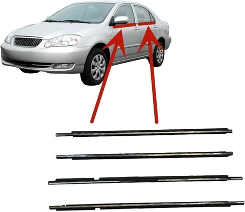 4 قطع كروم أو أسود خارج المطاط For2003-2008 واقي الحامي للصفائح الزجاجية 75720-02120 (4 PCS chrome) in Kuwait