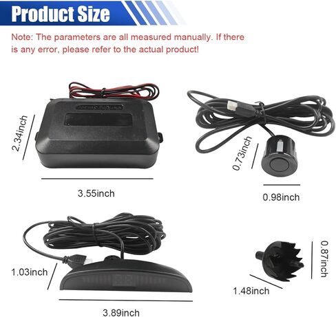 Car Parking Aid Sensor, 12V LED Display Auto Reverse Backup Sensor Kit, Vehicle Reversing Parking Radar System with 4 Sensors Alarm Buzzer Reminder & Distance Detection for Safe Driving (Black) in Saudi Arabia