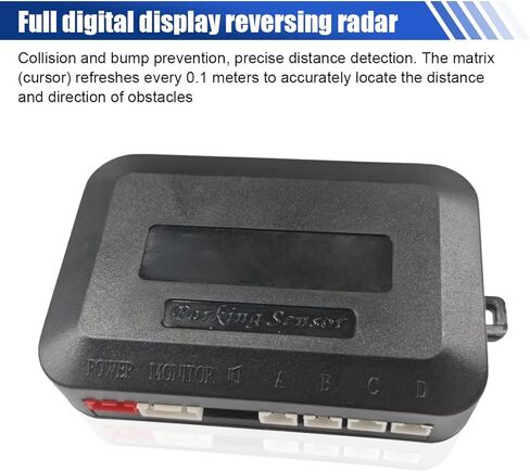 Car Parking Aid Sensor, 12V LED Display Auto Reverse Backup Sensor Kit, Vehicle Reversing Parking Radar System with 4 Sensors Alarm Buzzer Reminder & Distance Detection for Safe Driving (Black) in Saudi Arabia