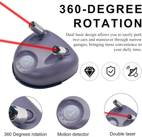 Dual Laser Garage Parking Assist Guide, 360-Degree Adjustable Wider Angles Garage Parking Sensor with AC Adapter, Park Assistant Guide System Car Stop Indicator for Automotive in Saudi Arabia
