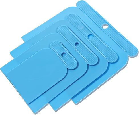 Body Filler Spreader Set, 4 Piece Plastic Automotive Body Fillers 2, 3, 4, 5 inches Auto Bodys Spreader Car Bodys Maintenance for Applying Fillers, Putties, Glazes, Caulks and Paint (Blue) in Saudi Arabia