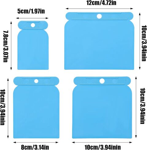 Body Filler Spreader Set, 4 Piece Plastic Automotive Body Fillers 2, 3, 4, 5 inches Auto Bodys Spreader Car Bodys Maintenance for Applying Fillers, Putties, Glazes, Caulks and Paint (Blue) in Saudi Arabia