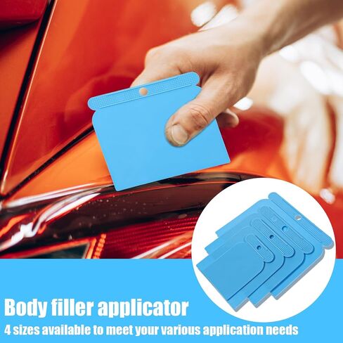 Body Filler Spreader Set, 4 Piece Plastic Automotive Body Fillers 2, 3, 4, 5 inches Auto Bodys Spreader Car Bodys Maintenance for Applying Fillers, Putties, Glazes, Caulks and Paint (Blue) in Saudi Arabia