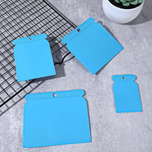 Body Filler Spreader Set, 4 Piece Plastic Automotive Body Fillers 2, 3, 4, 5 inches Auto Bodys Spreader Car Bodys Maintenance for Applying Fillers, Putties, Glazes, Caulks and Paint (Blue) in Saudi Arabia