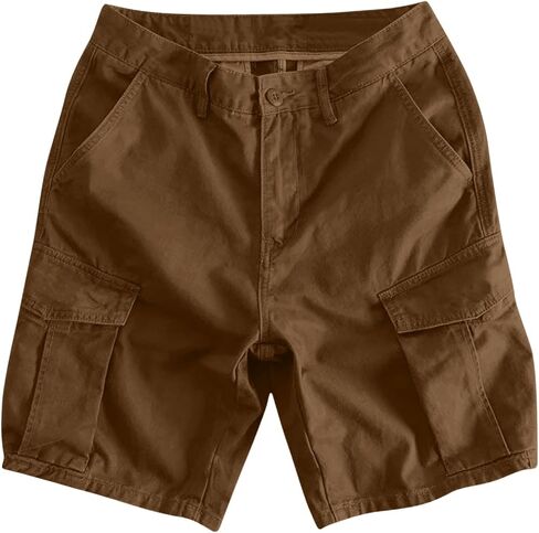 JiXiang Mens Cargo Shorts Elastic Waisted Classic Fit Cargo Short Loose Drawstring Comfort Stretch Button Shorts with Pockets in Saudi Arabia