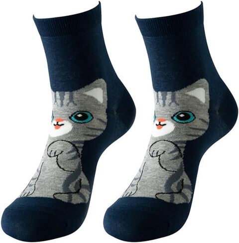 1 pair of cute cat patterned stockings, a gift for ladies and girls in Saudi Arabia